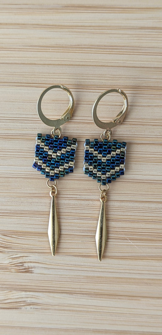 Boucles FLECHE - Dark Blue Iris