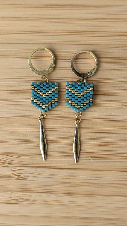 Boucles FLECHE - Bleu vert