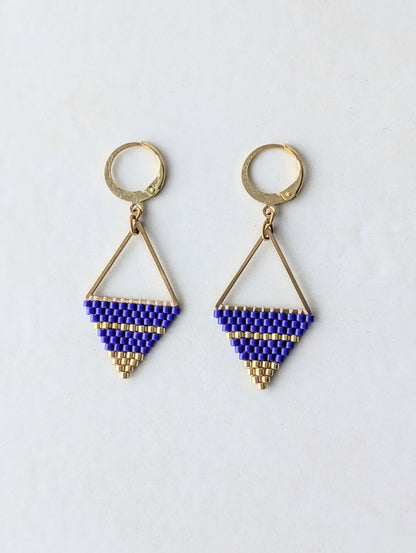 Boucles d’oreilles Triangle – Bleu roi