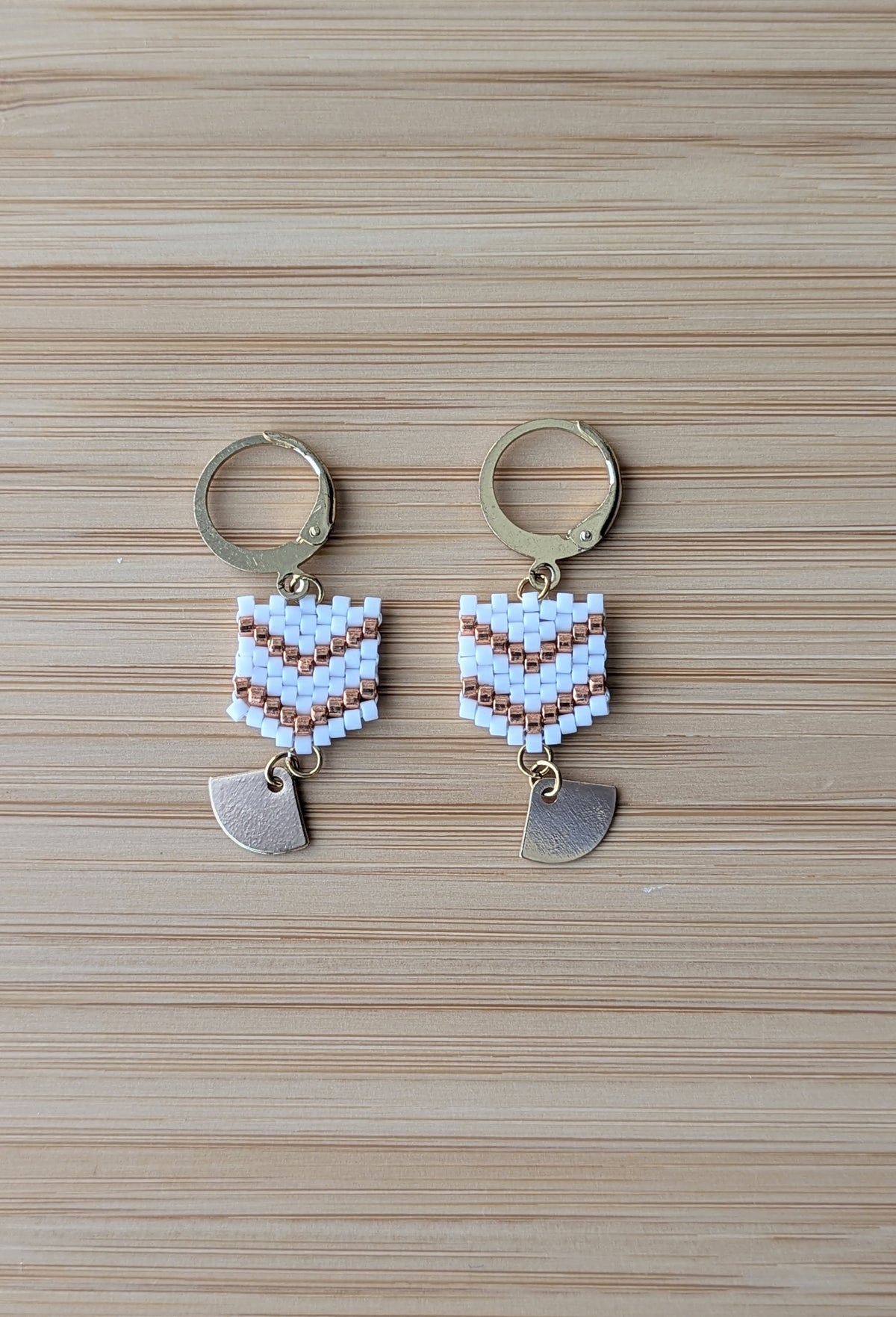 FANNY - Boucles d'Oreilles sequin éventail - Blanc