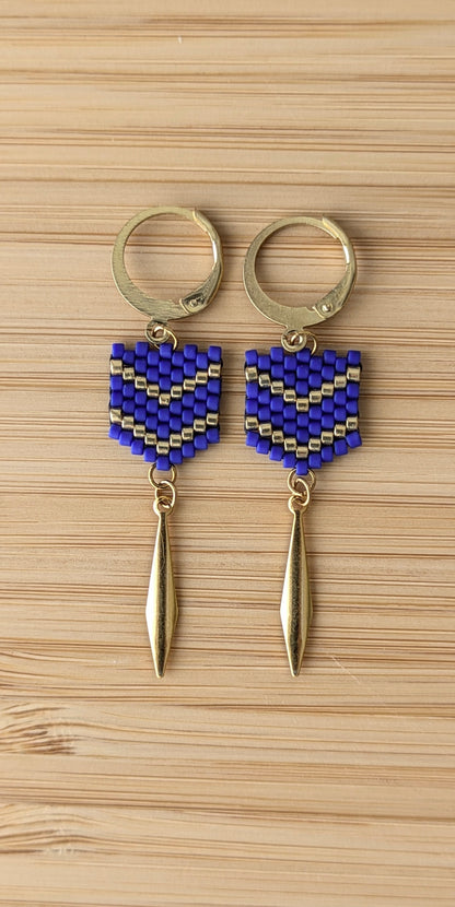 Boucles FLECHE - Bleu cobalt