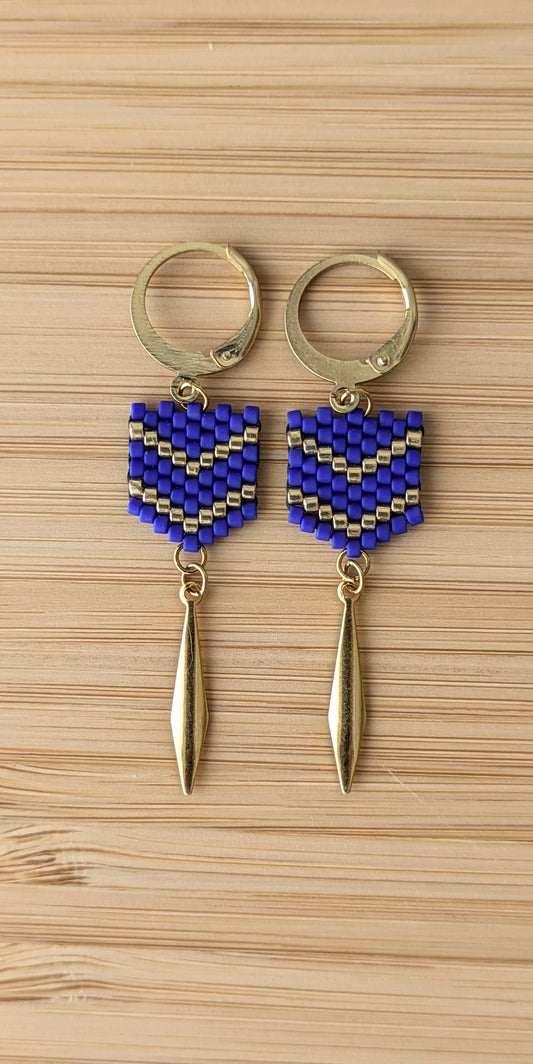 Boucles FLECHE - Bleu cobalt