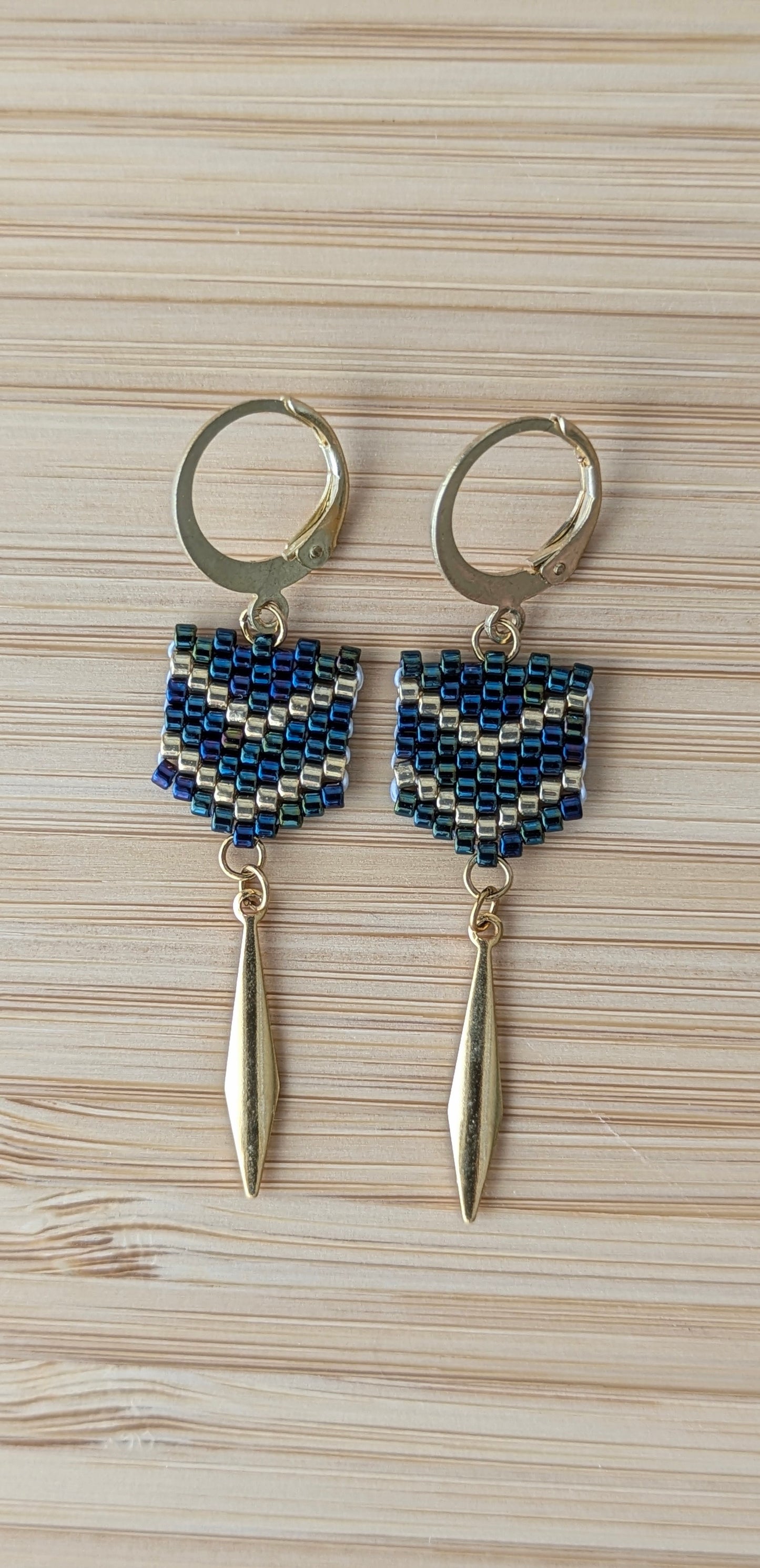 Boucles FLECHE - Dark Blue Iris