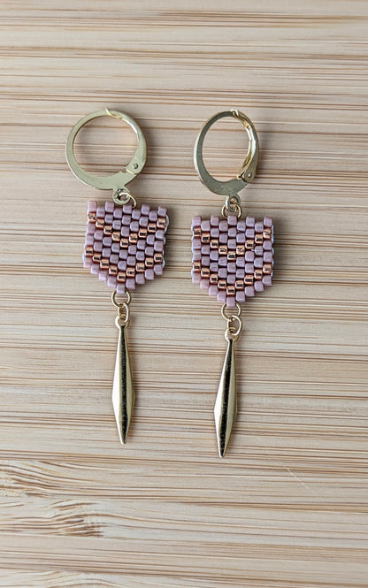 Boucles FLECHE - Rose