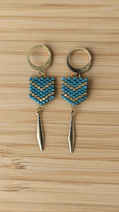 Boucles FLECHE - Bleu vert