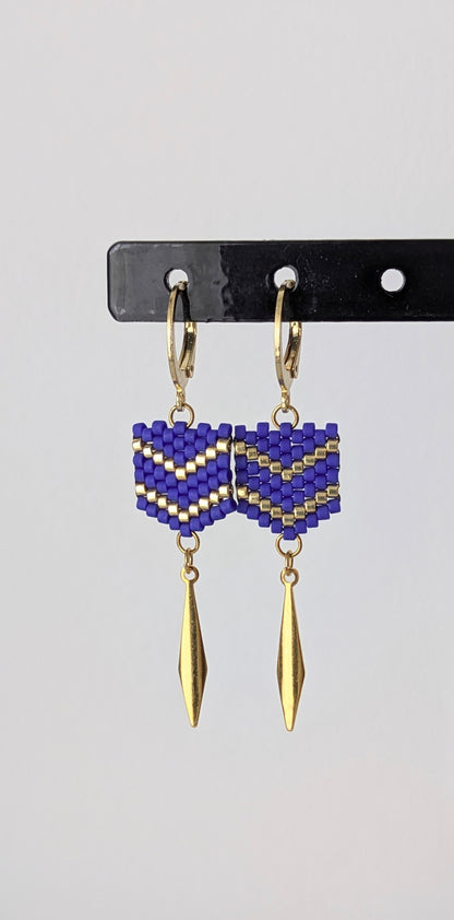 Boucles FLECHE - Bleu cobalt