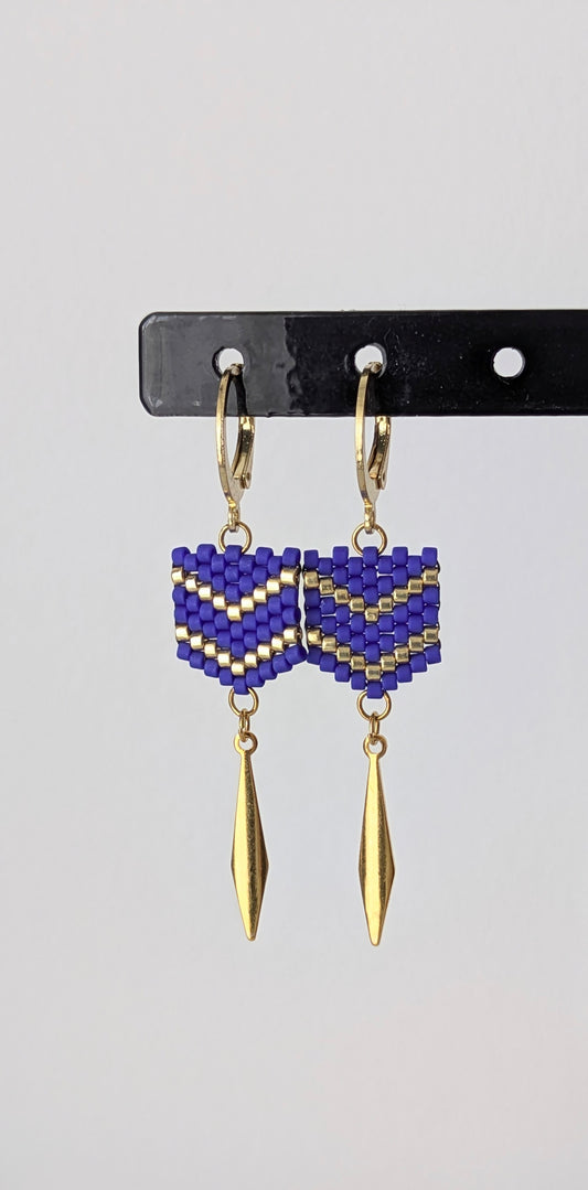 Boucles FLECHE - Bleu cobalt