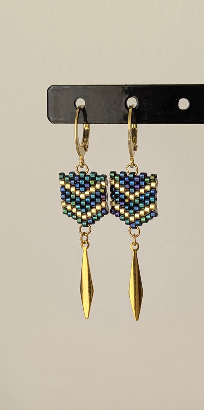 Boucles FLECHE - Dark Blue Iris