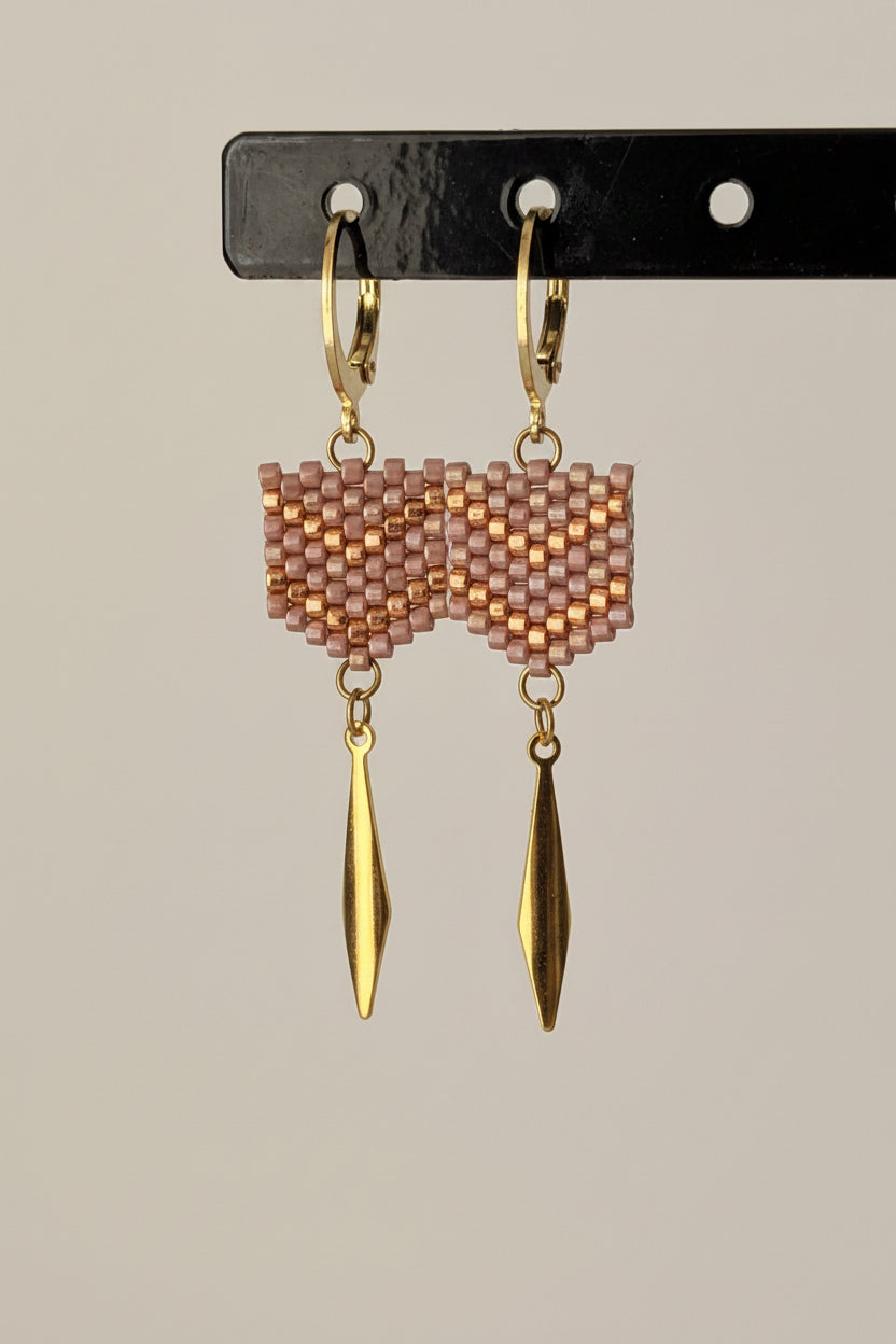 Boucles FLECHE - Rose