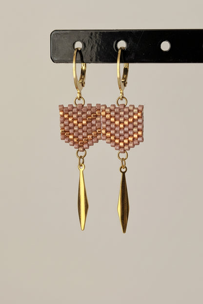 Boucles FLECHE - Rose