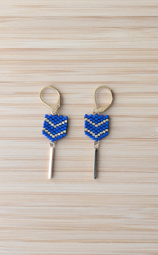 Boucles FLECHE - Bleu cobalt