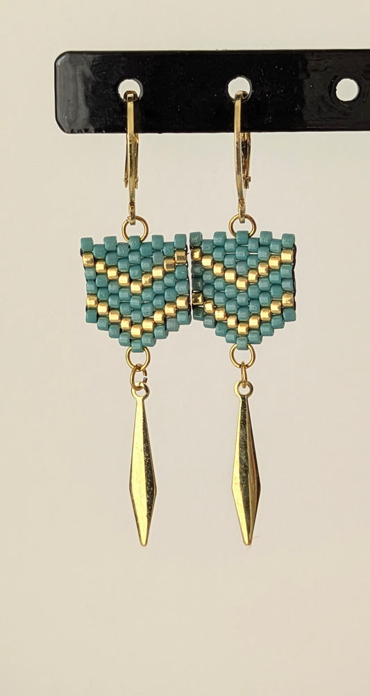 Boucles FLECHE - Bleu vert