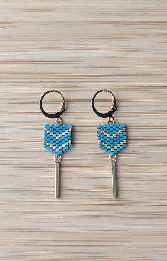 Boucles FLECHE - Bleu vert
