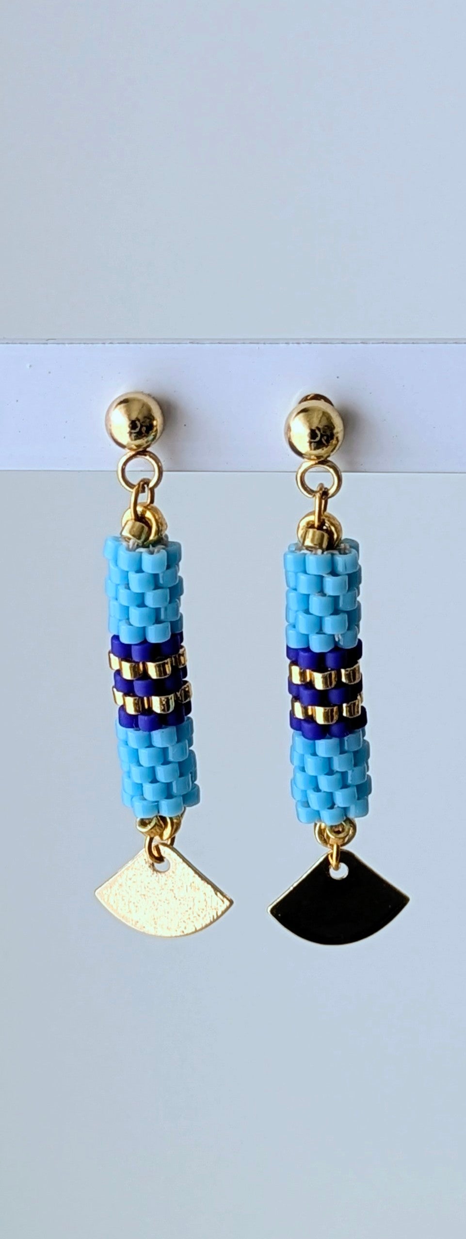 Boucles d'oreilles tube SAMBA – Bleu