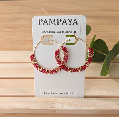 Créoles rouges et dorées