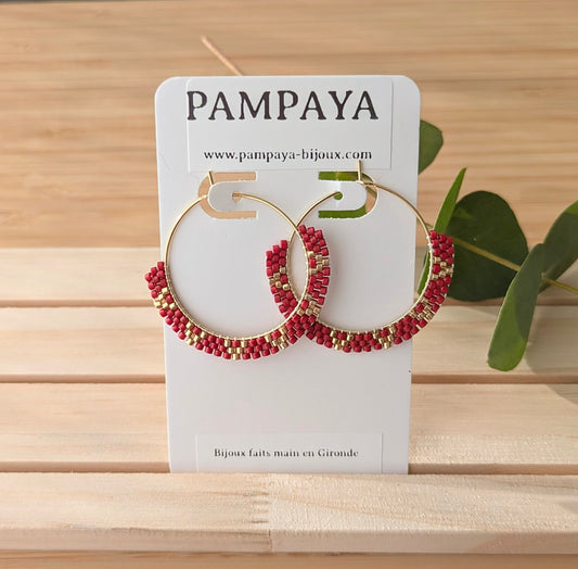 Créoles rouges et dorées