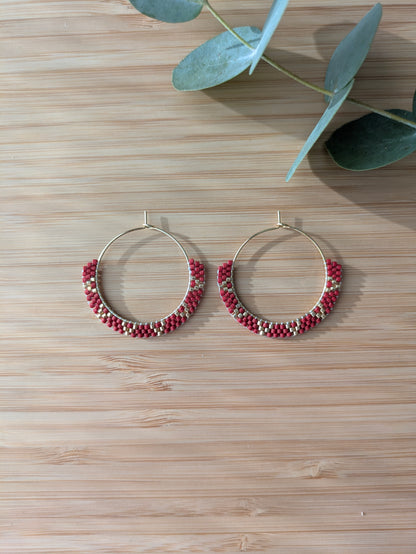 Créoles rouges et dorées