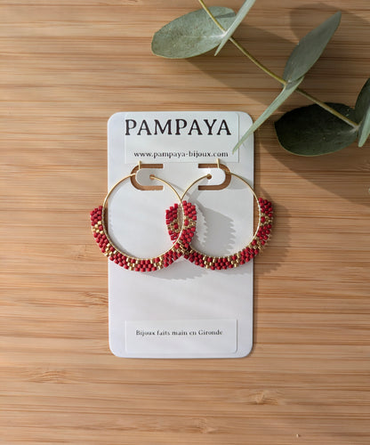 Créoles rouges et dorées