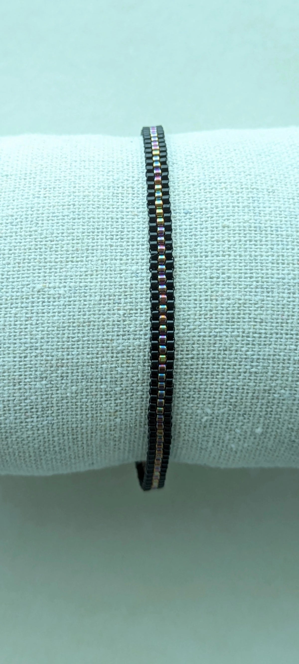 Bracelet tissé fin RAINBOW - Noir